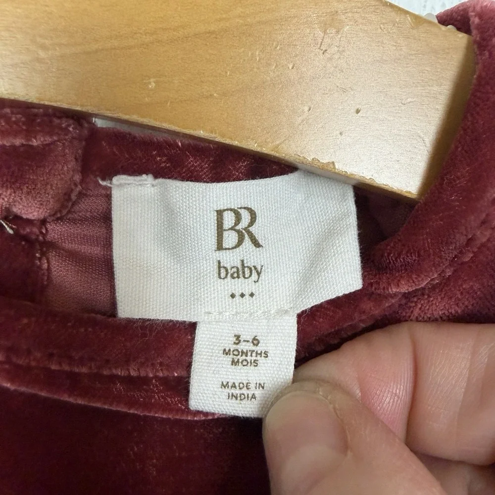 Banana‎ Republic Baby Top Velvet Ruffle Sleeves Hem Rust Color Princess 3-6 Mo